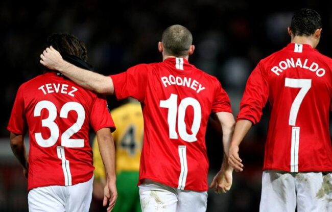 Ronaldo, Rooney and Tevez 