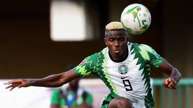 Victor Osimhen playing for Nigeria 