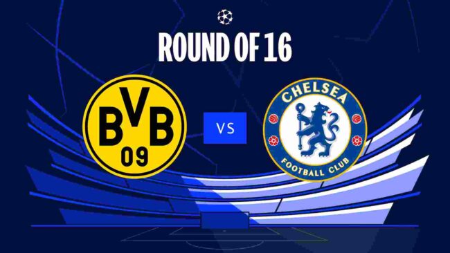 Dortmund vs Chelsea 2022/23 UEFA Champions League Round of 16 draw